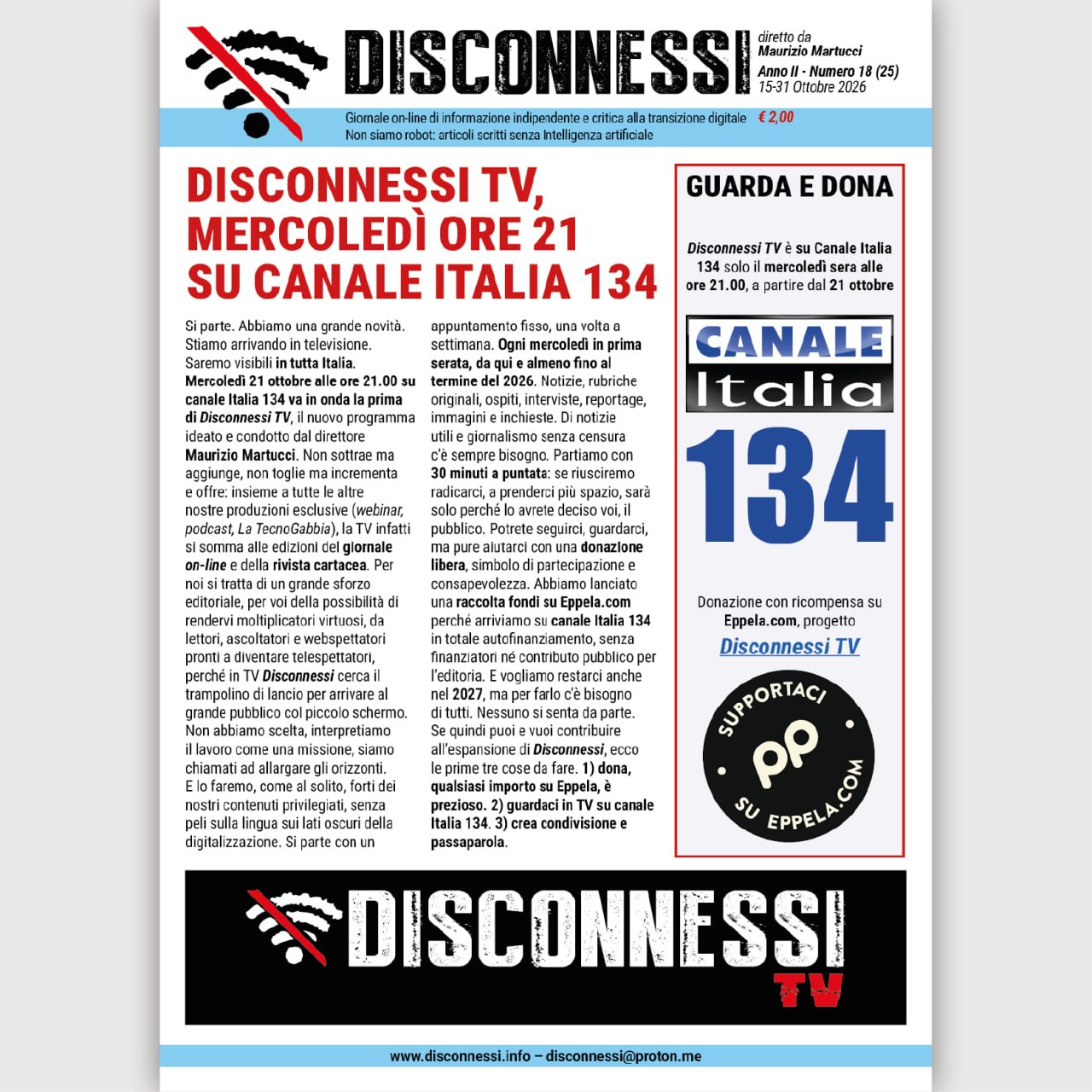 Disconnessi 15 Ottobre 2026