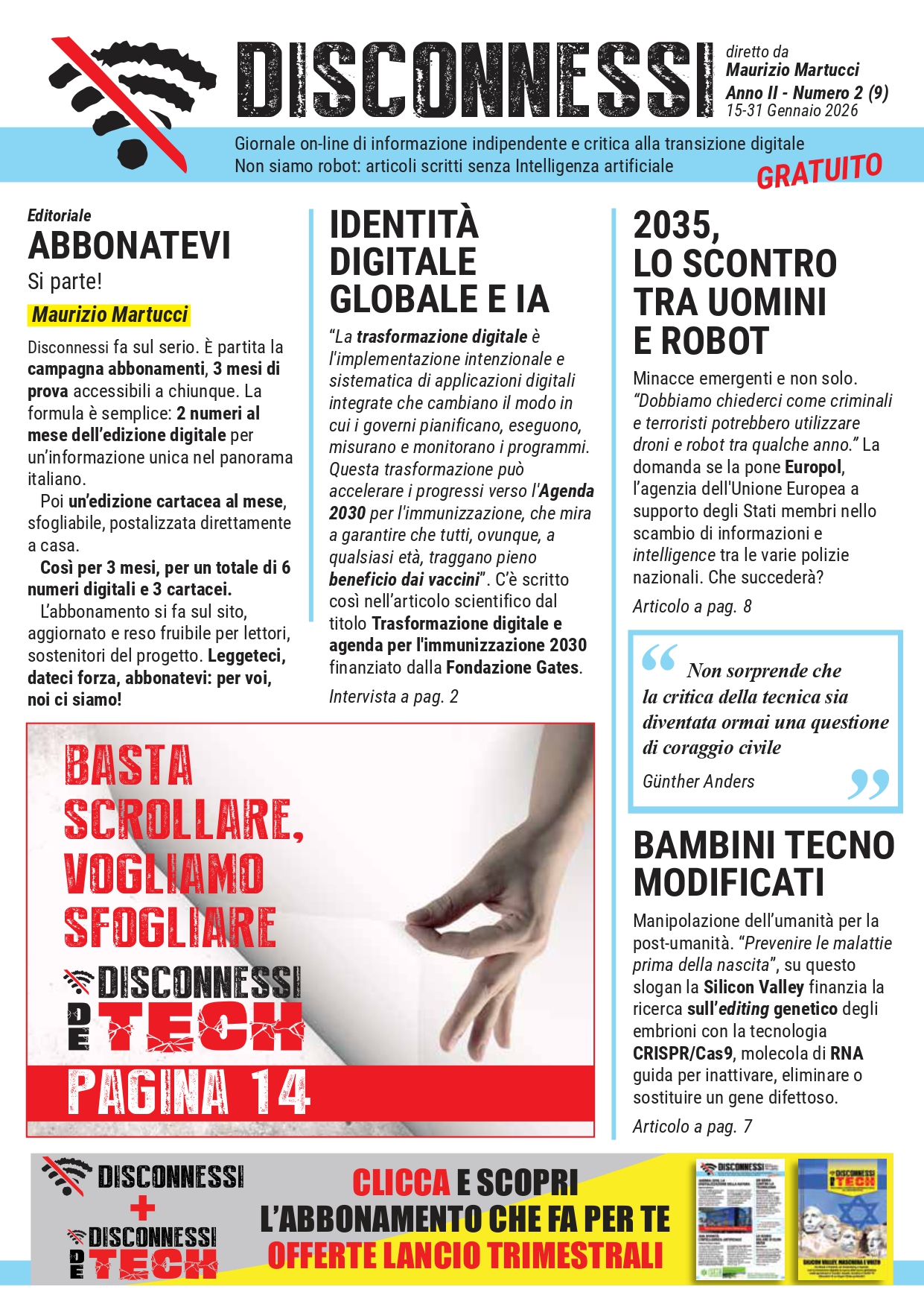 Disconnessi 15-31 Gennaio 2026