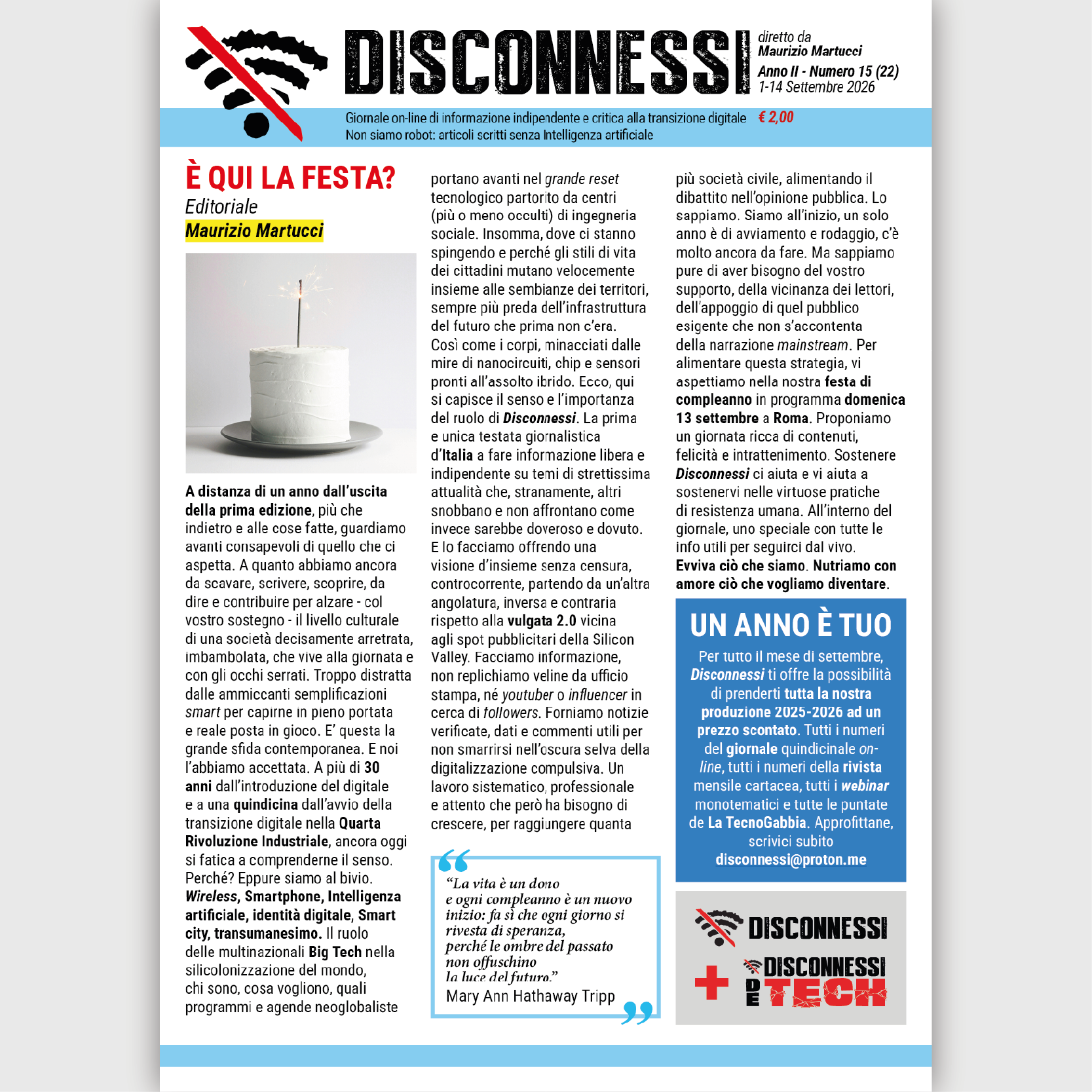 Disconnessi 1 Settembre 2026