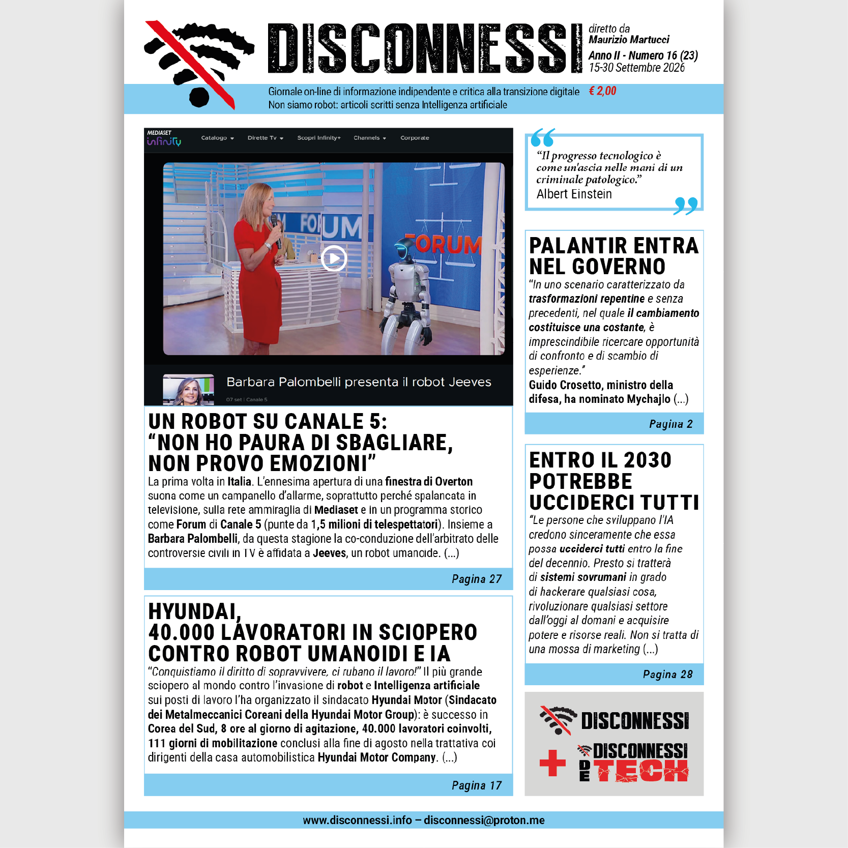 Disconnessi 15 settembre 2026